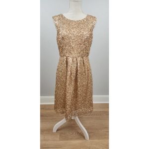 Decode Brand Ladies Size 6 Dress Gold Sequins Party Cocktail Formal Dress